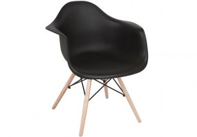 Cadeira-fixa-Charles-Eames-Eiffel-Daw-Wood-com-braço-ANM 8004F-Anima-Home-Office-preta-HS-Móveis